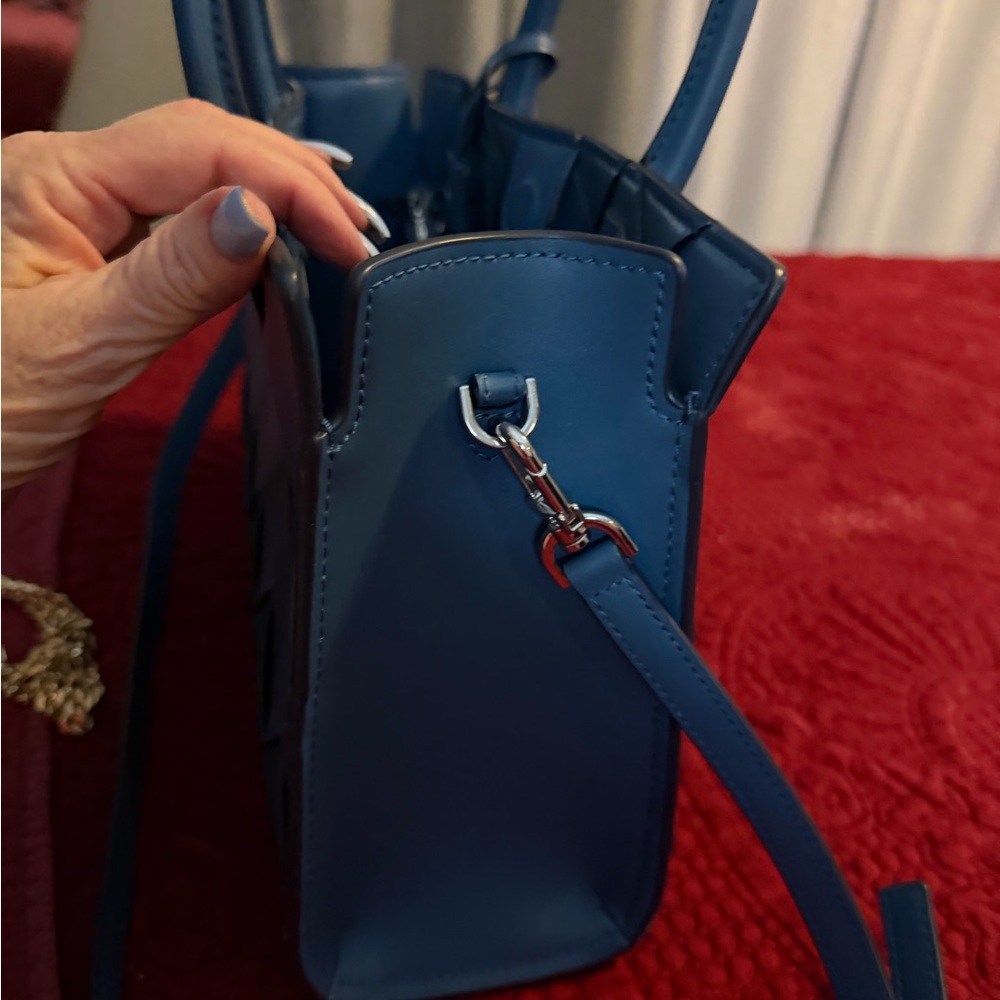 Michael Kors Teal Woven Satchel - Picture 7 of 8